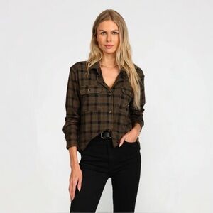 DYLAN HI-LO 2 POCKET PLAID SHIRT